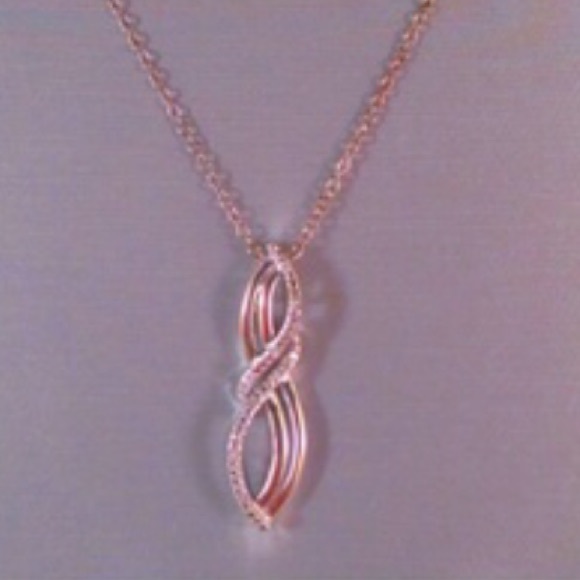 ❌SOLD EB❌ Diamond Accent Infinity Sterling Silver Necklace - Picture 2 of 5
